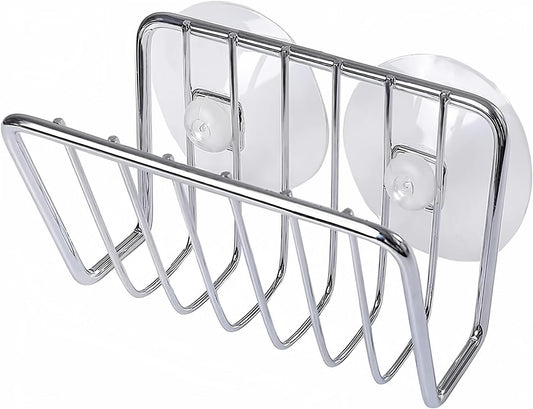 Sponsrek - Kitchen Gully Stone Sponsrek - Stainless Steel Suction Cup - Sponsholder - Silver