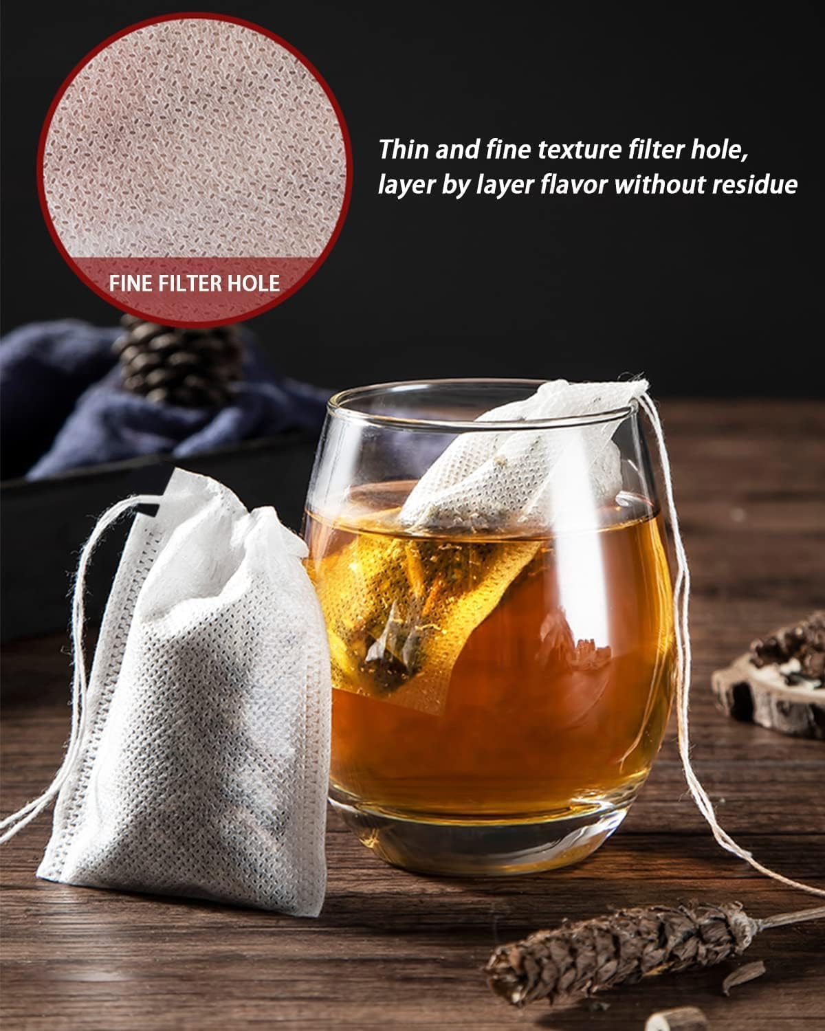 Theemaker tea bags-200 pieces-7*9cm-disposable loose tea bags-tea filter bag-for loose tea-loose leaf tea-coffee-herbs-herb