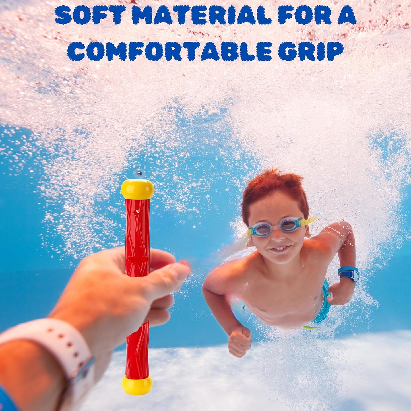 Diving stick - Dive toys - Kids' pool toys - Suitable for children aged 8-12 years - Pool toys - Colourful - Fast sinking - 5 colours