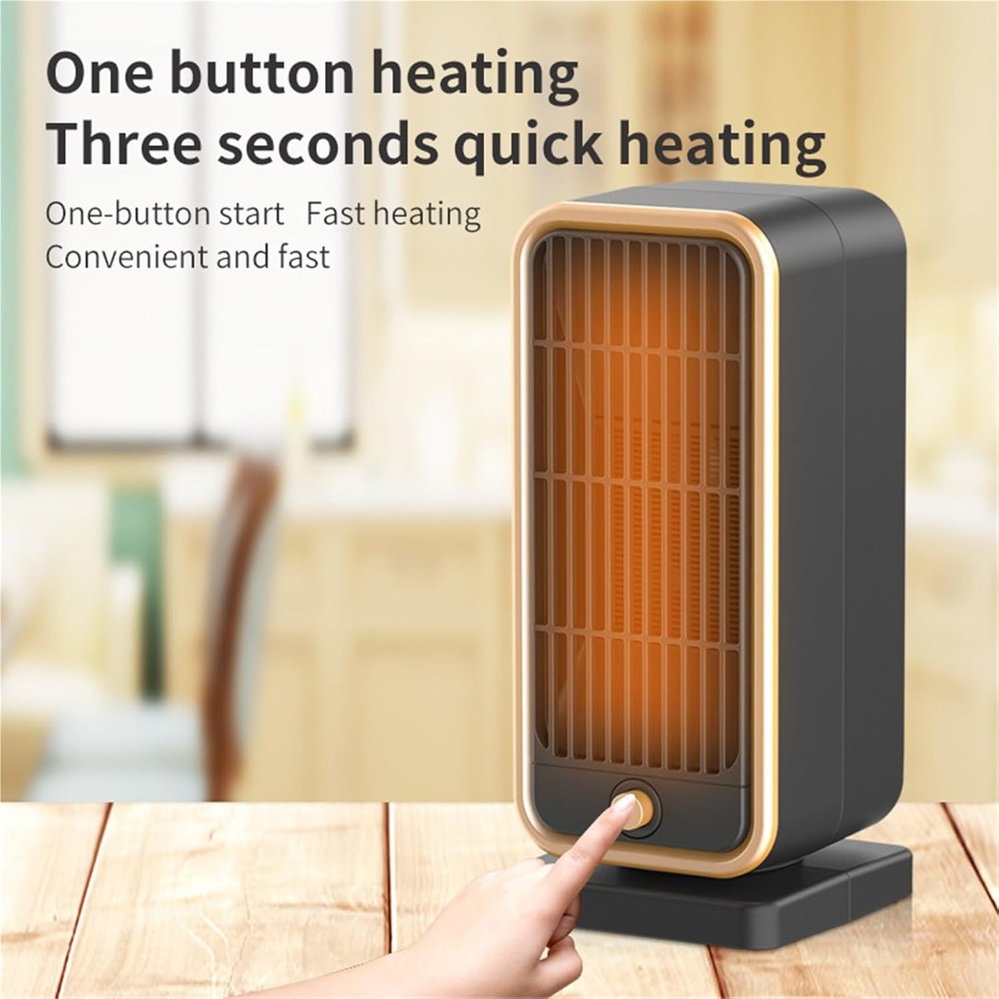 Electric heater - Indoor electric heater - Fan heater for household use - 500W - Ceramic heating element - Power plug