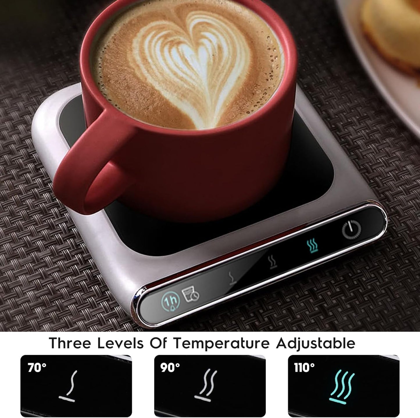 Mug warmer - temperature warmer with three speeds - cup warmer - heated coaster - mug warmer - USB cup warmer - coffee warmer