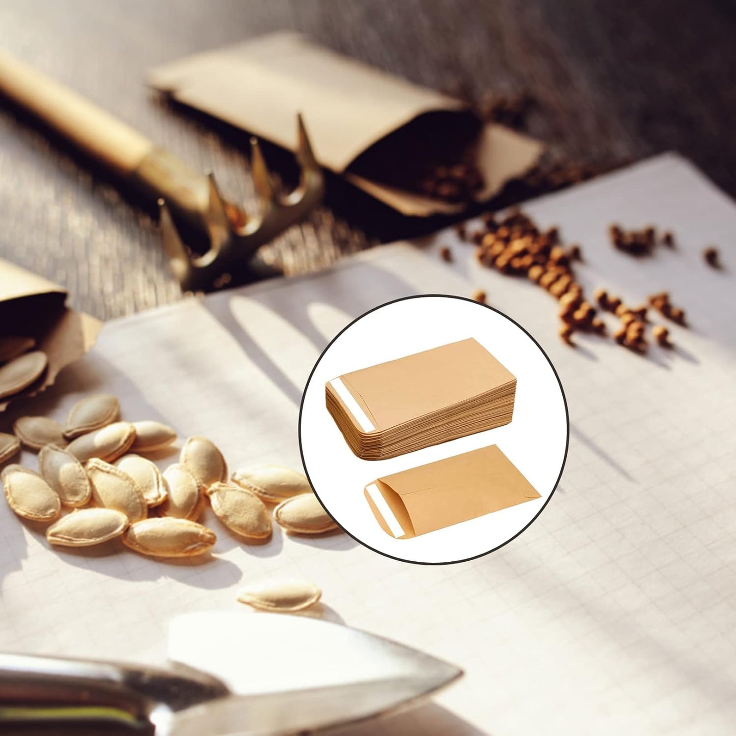 50 small brown seed envelopes - 6x10cm mini brown seed envelopes - envelopes for coins and small parts - small brown kraft paper bags for small items - seeds - cash - beads - coins