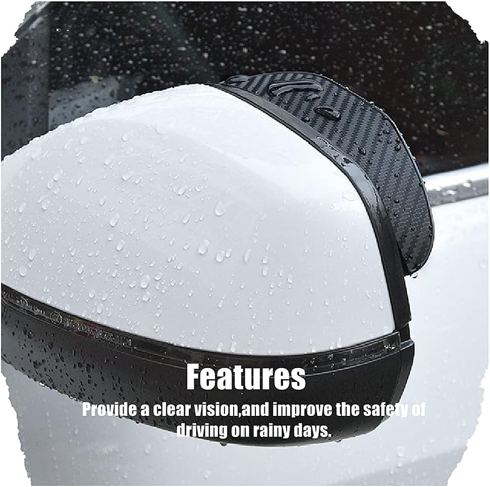 1 pair car side mirror rain cover smoke cap universal carbon fiber rearview mirror side mirror for SUV truck accessories