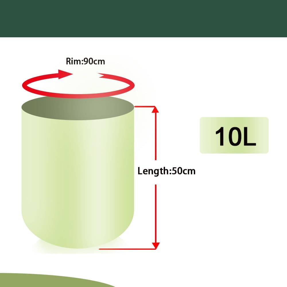Small biodegradable garbage bags (100 pieces) - 10 litre food waste bags - compostable garbage bags - recyclable garbage bags for kitchen and office - green - 45 x 50 cm
