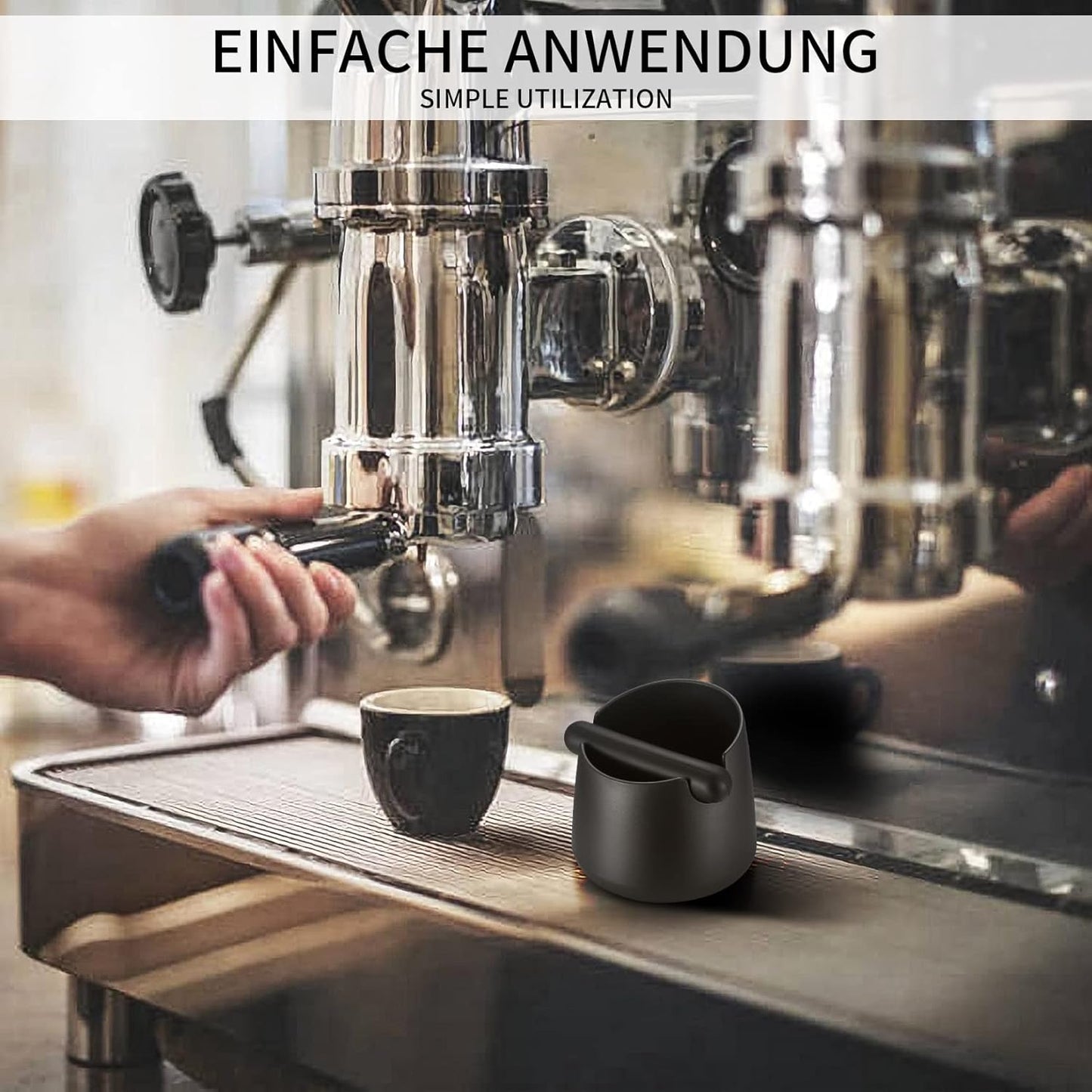 Coffee tap box - coffee drip tray - espresso drip box tap box - barista coffee drip box tap box (with removable metal tap rod and non-slip foot) - accessories for coffee machines