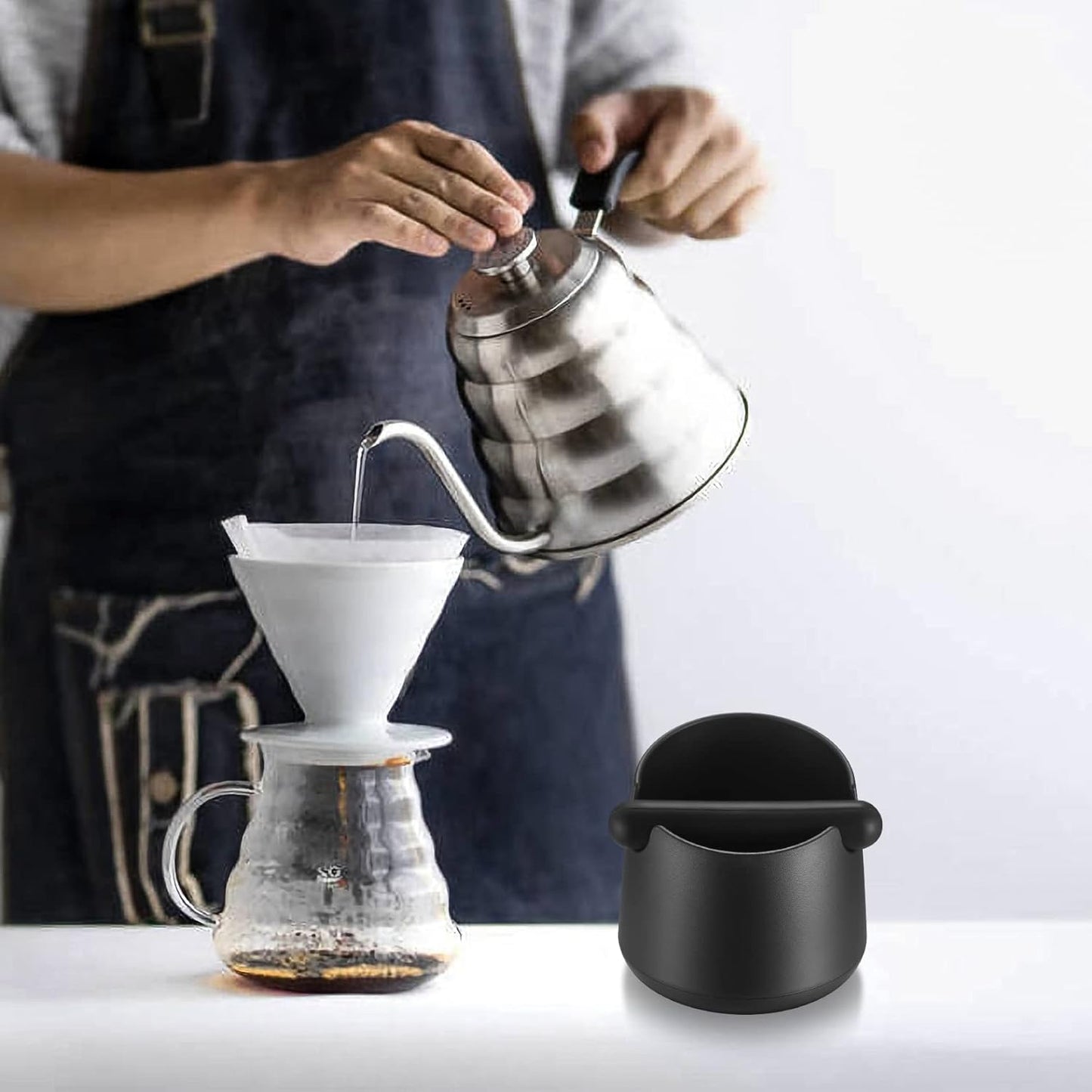 Coffee tap box - coffee drip tray - espresso drip box tap box - barista coffee drip box tap box (with removable metal tap rod and non-slip foot) - accessories for coffee machines
