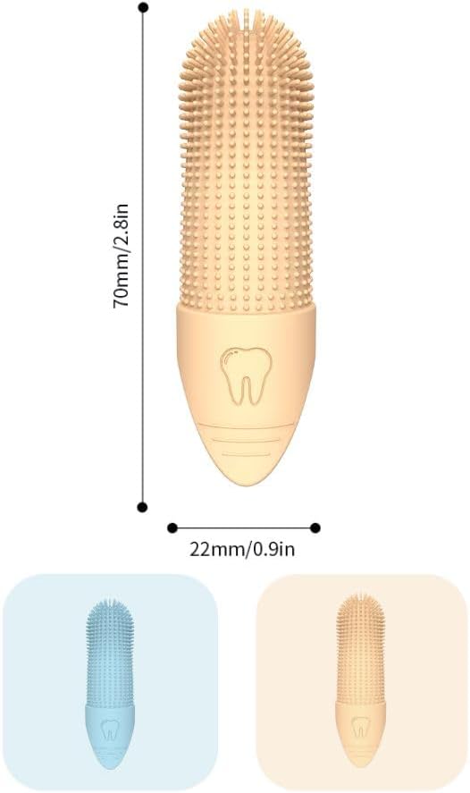 Pet Finger Toothbrush - for dogs and cats - Soft silicone finger toothbrush - for the dental care of puppies and kittens - Gentle cleaning - 2-pack