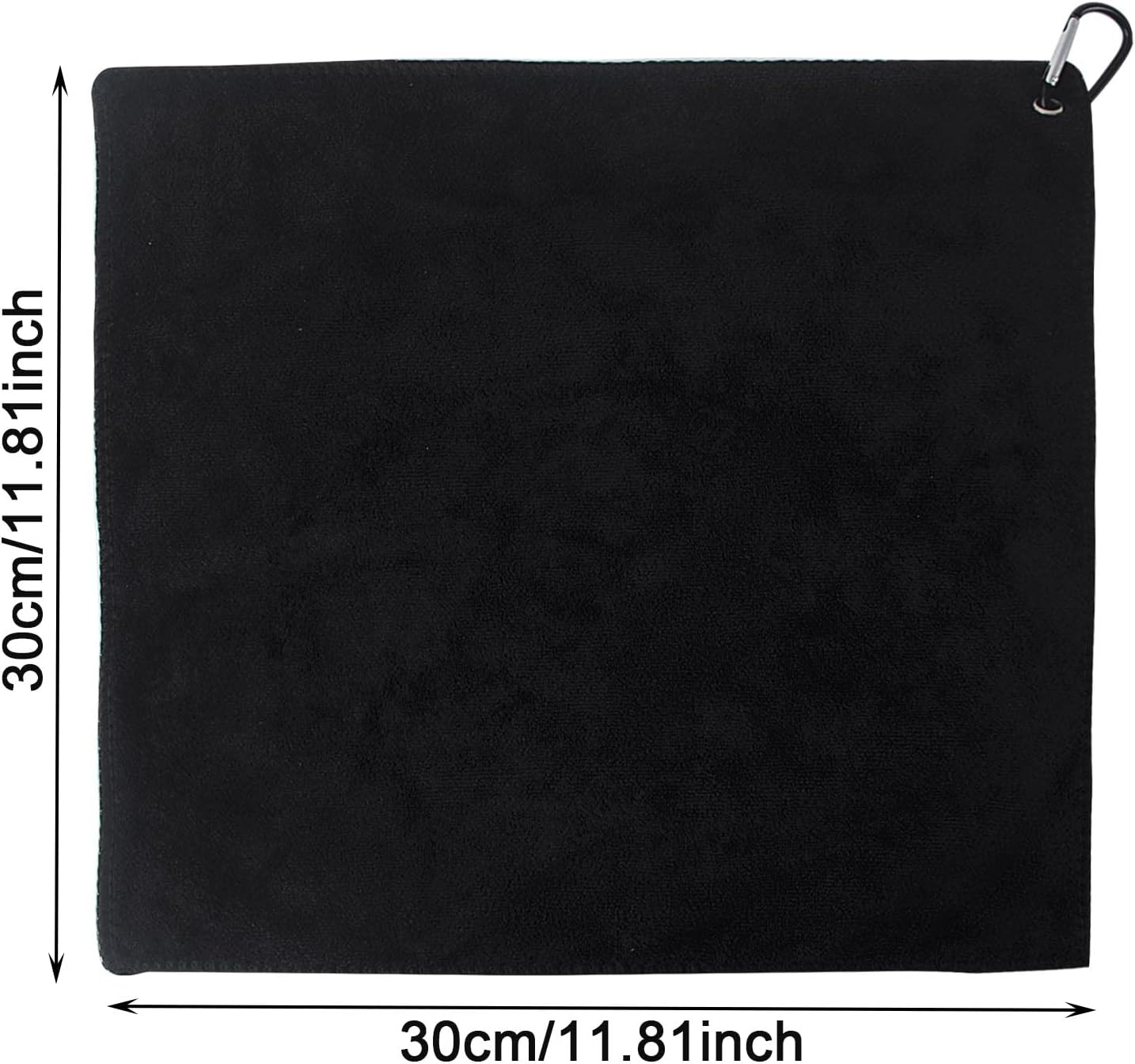 2 pieces golf towels- absorbent cleaning towels- multifunctional towels with carabiner for golf bags- fitness- sport- outdoor- yoga (2 colours)- black