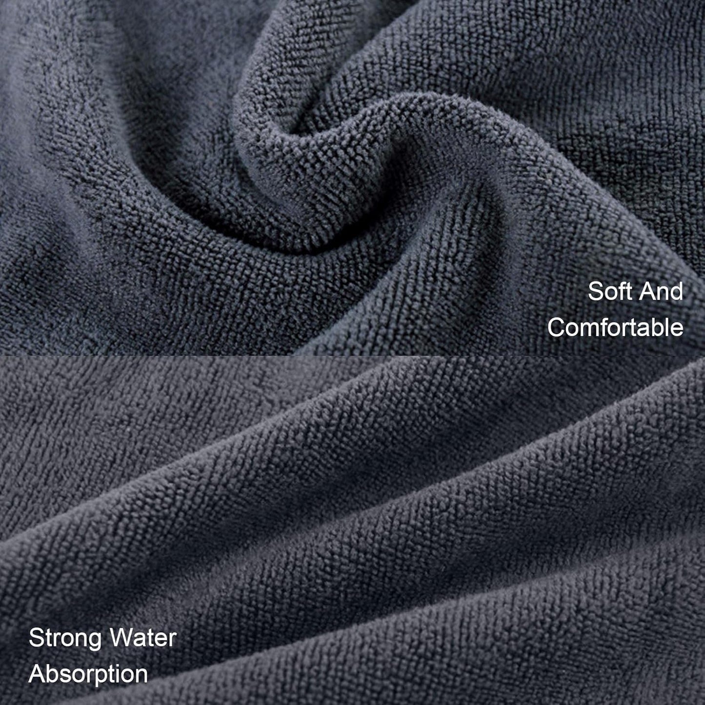 2 pieces golf towels- absorbent cleaning towels- multifunctional towels with carabiner for golf bags- fitness- sport- outdoor- yoga (2 colours)- black