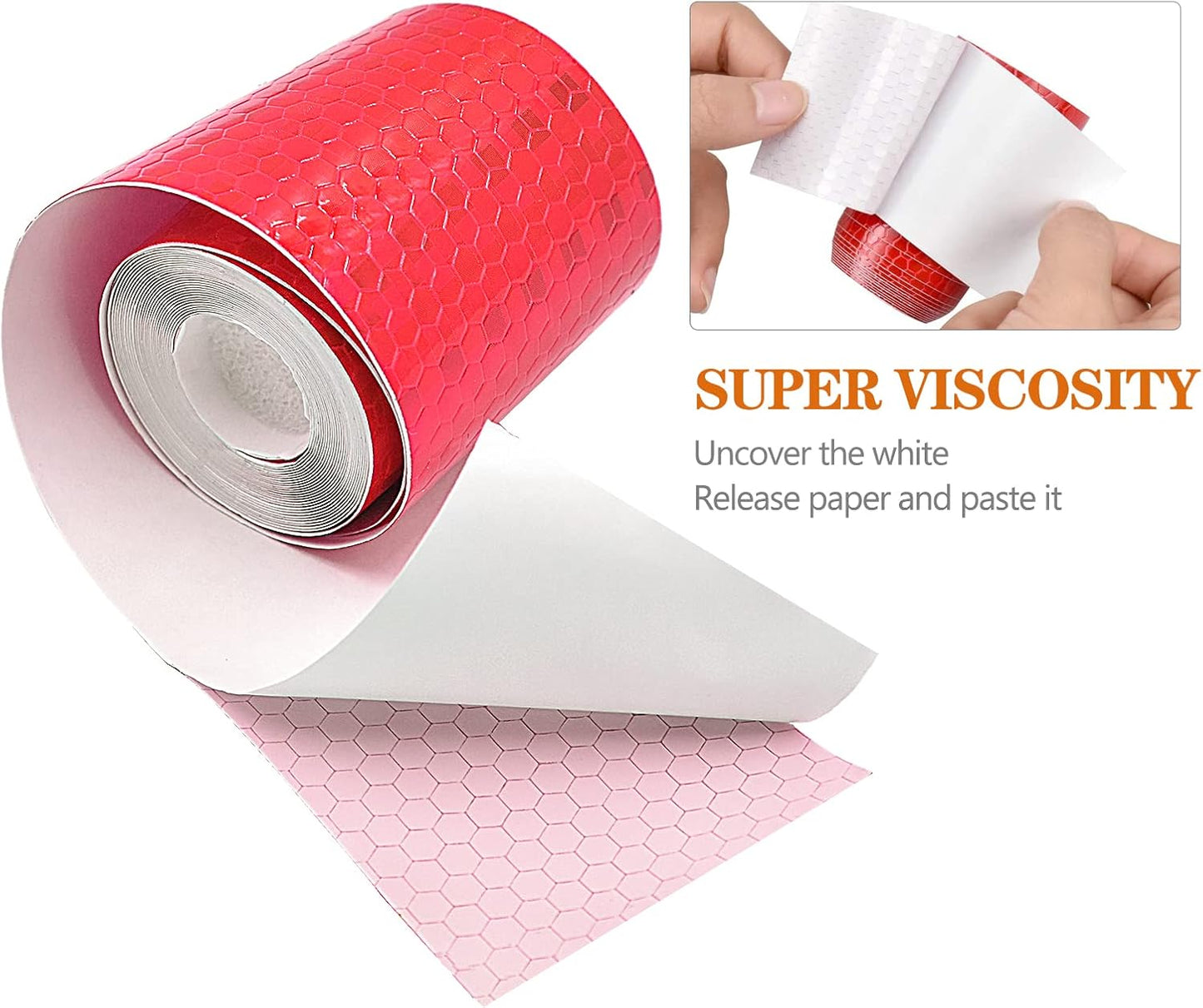 Reflective tape stickers - 3 rolls - White, yellow, red - Reflective tape - Safety warning strips - Traffic signs - Reflective signs - Stickers - 5 cm * 3 m