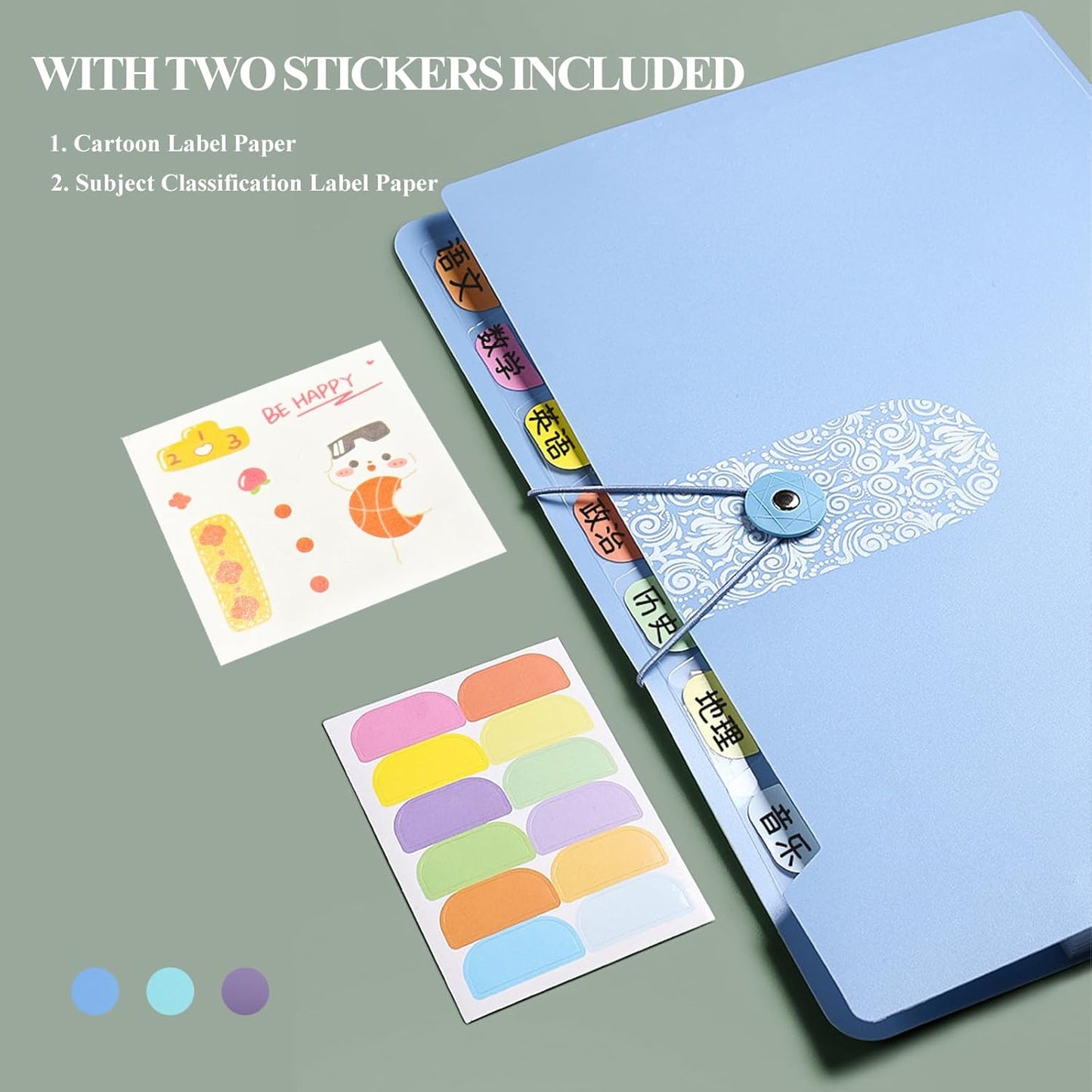 A4 Expandable folder - 3 poly pockets folder - 12 compartment folders large capacity accordion folders - expandable folders for office - business trips - home