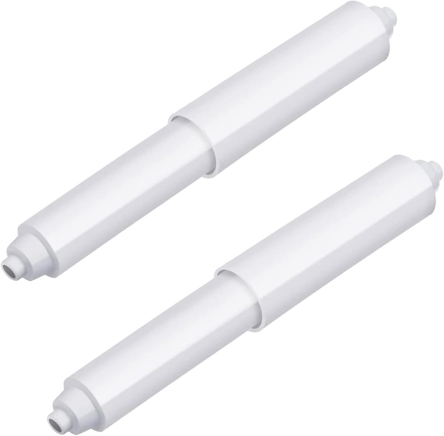 2-piece plastic toilet roll holder - toilet roll holder - toilet roll holder insert - bathroom toilet roll holder insert with spring mechanism - toilet roll replacement roll spring spindle (white)