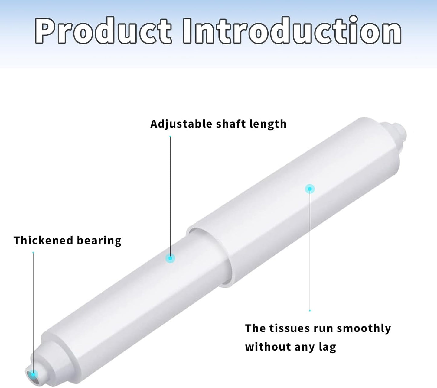 2-piece plastic toilet roll holder - toilet roll holder - toilet roll holder insert - bathroom toilet roll holder insert with spring mechanism - toilet roll replacement roll spring spindle (white)