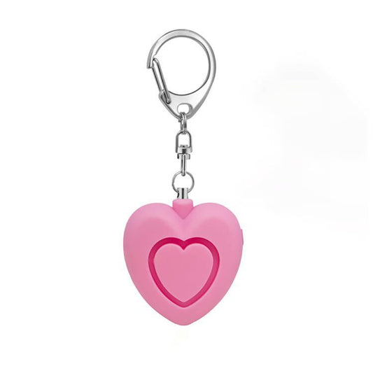 Personal alarm - 125dB - Heart-shaped - Protection device - with light - Keychain - for girls, women, children, the elderly, walking, traveling, parking, at night