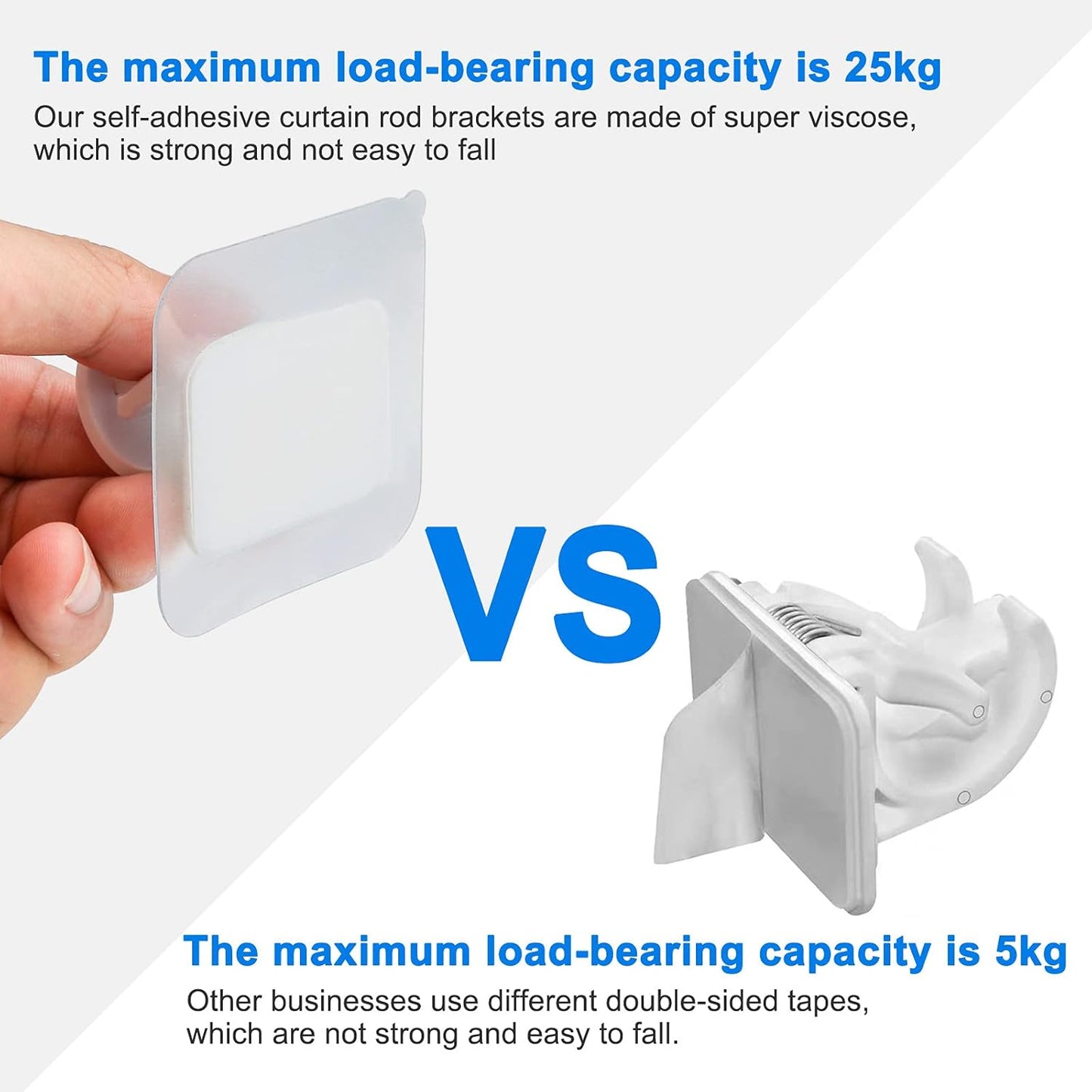 4 pieces self-adhesive curtain rod brackets No drilling required Curtain hooks Fixed rod bracket Curtain rod wall mounting bracket Towel bar hooks for home Bathroom Kitchen Hotel Towel Clothes Hanging (White)