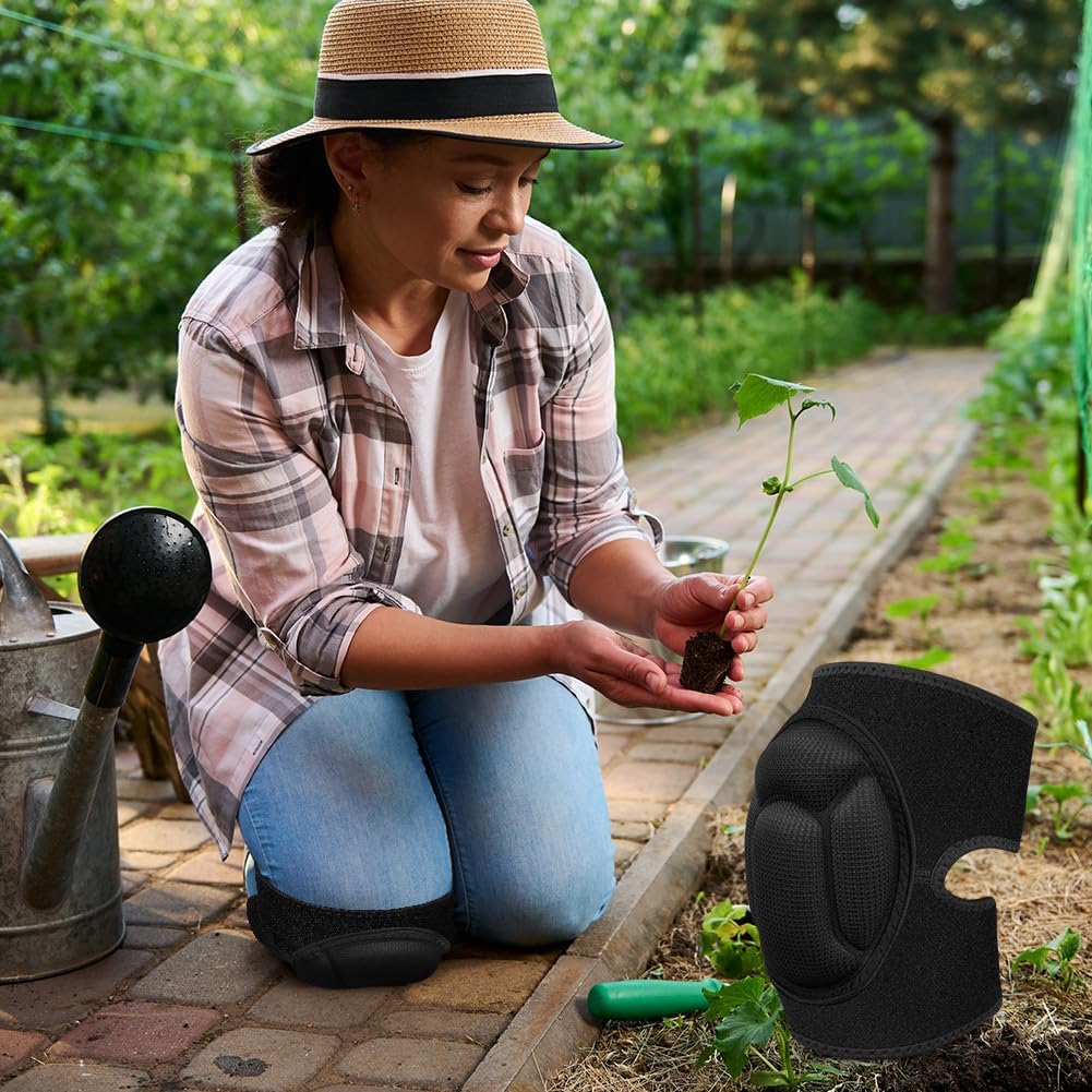 1 pair of knee pads, 20 mm thick knee pads for gardening, non-slip and anti-impact knee pads for household cleaning, construction, floors, garden (large size)