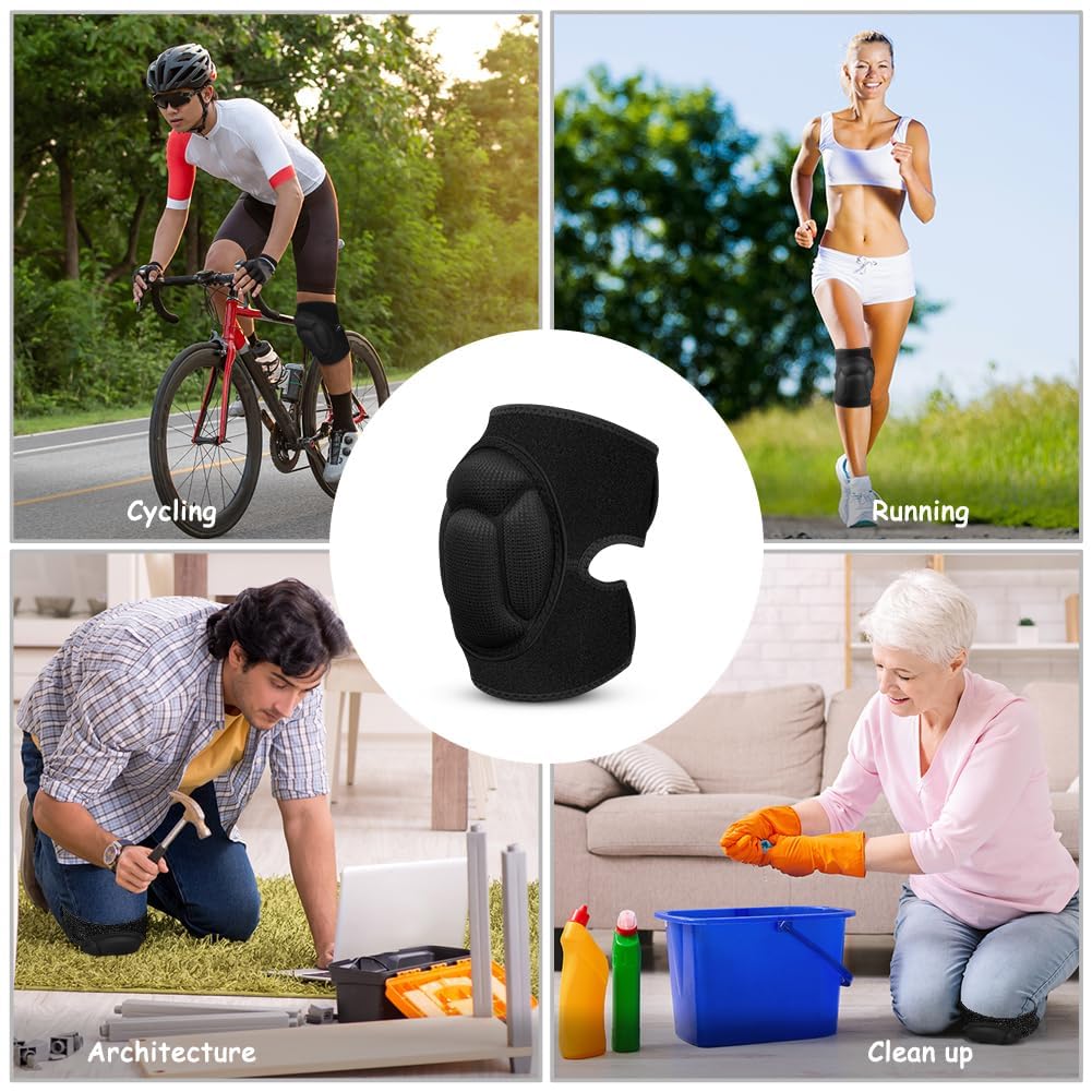 1 pair of knee pads, 20 mm thick knee pads for gardening, non-slip and anti-impact knee pads for household cleaning, construction, floors, garden (large size)