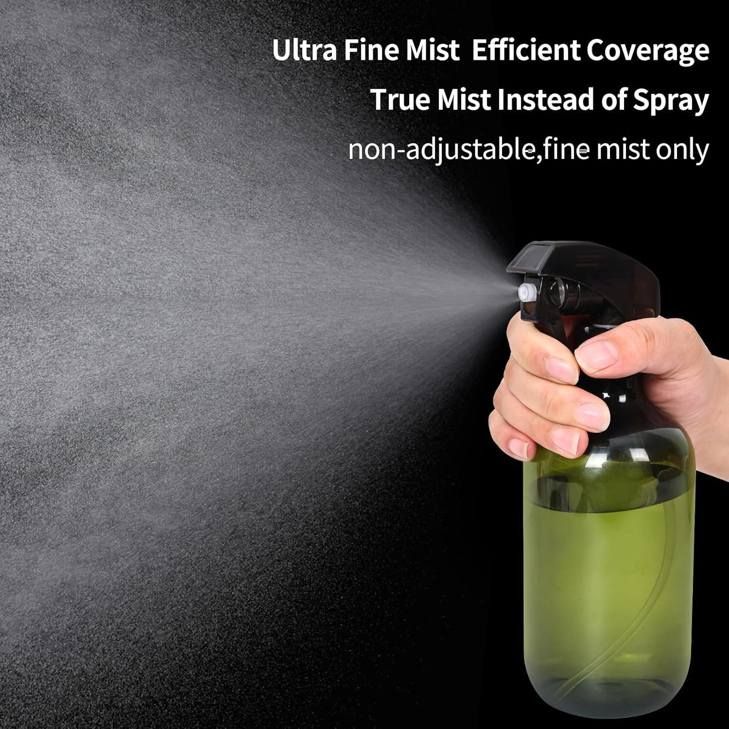 Cleaning spray bottle, hair spray bottle, plant sprayer, durable trigger, refillable, clear plastic, 2x 500ml (3 spray heads) empty garden sprayer, hair sprayer