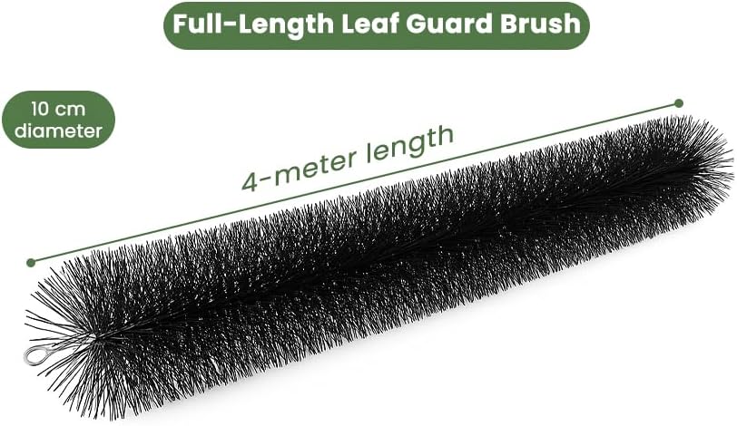 Gutter brush - Leaf catcher - Lead filter - Gutter drain cleaner - Leaf cleaner - Gutter unblocker - 4m x 100mm Black