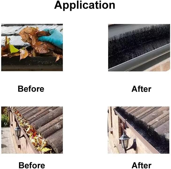 Gutter brush - Leaf catcher - Lead filter - Gutter drain cleaner - Leaf cleaner - Gutter unblocker - 4m x 100mm Black