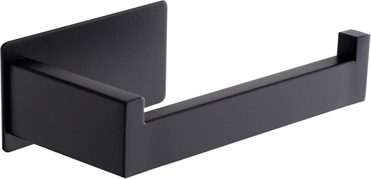 Toilet roll holder - No drilling required, high-quality 304 stainless steel toilet roll holder, self-adhesive, suitable for bathroom and kitchen, strong adhesion, waterproof, black
