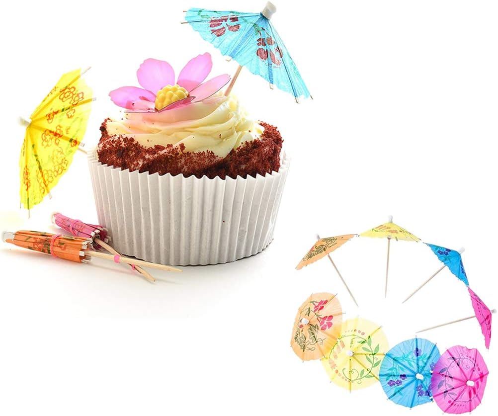 25 cocktail umbrellas for drinks - colourful paper umbrellas for drinks
