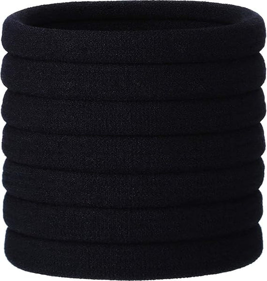 20 large cotton elastic hair ties - ponytail holder headbands - for thick curly hair - long hair