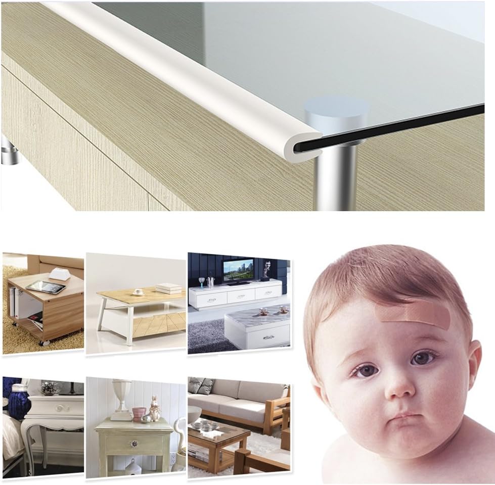 Edge protection strips, 2M * 2 rolls foam safety strips, anti-bump strips for kids, thickened soft protection strips, corner protectors for babies, children and toddlers - cream white