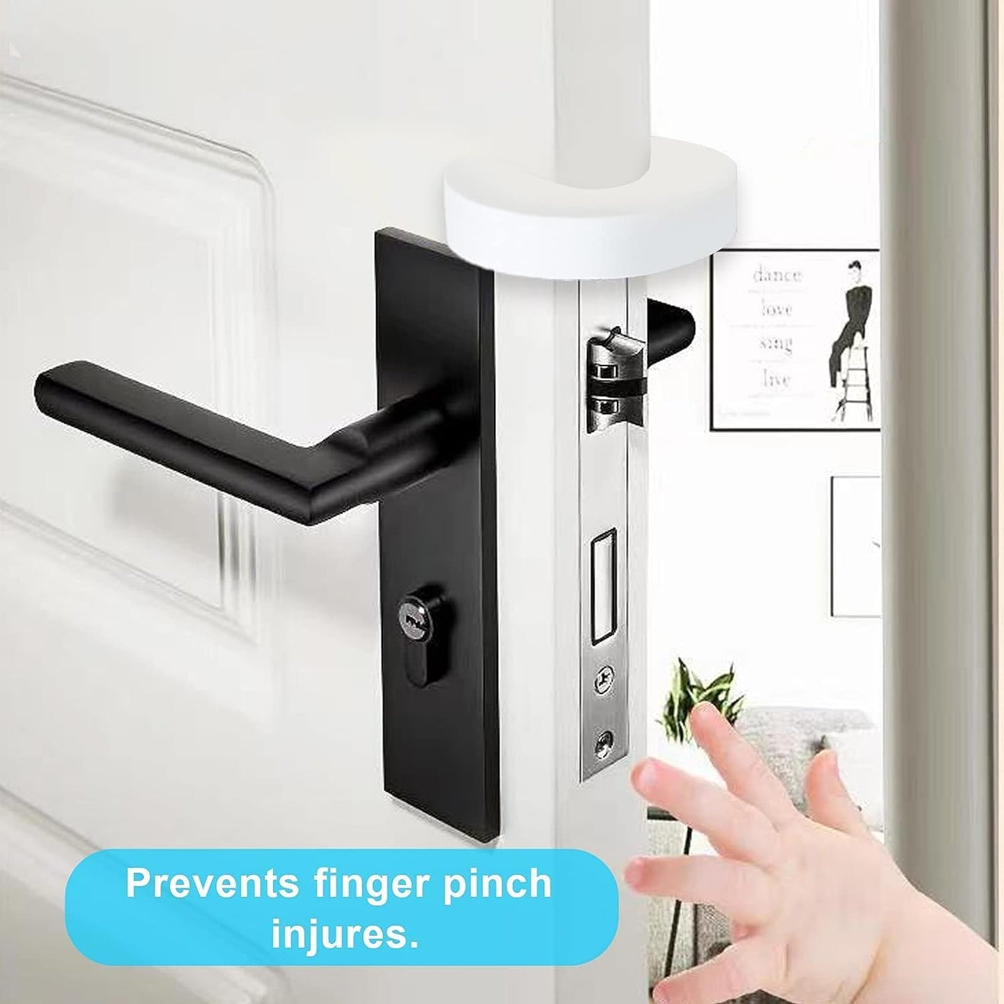 [6-pack -1.5 cm] Door latch safety lock, child door safety lock, baby safe door stopper, protect children's fingers with soft foam protection, prevent finger pinching injuries, child or pet cannot be locked in the room