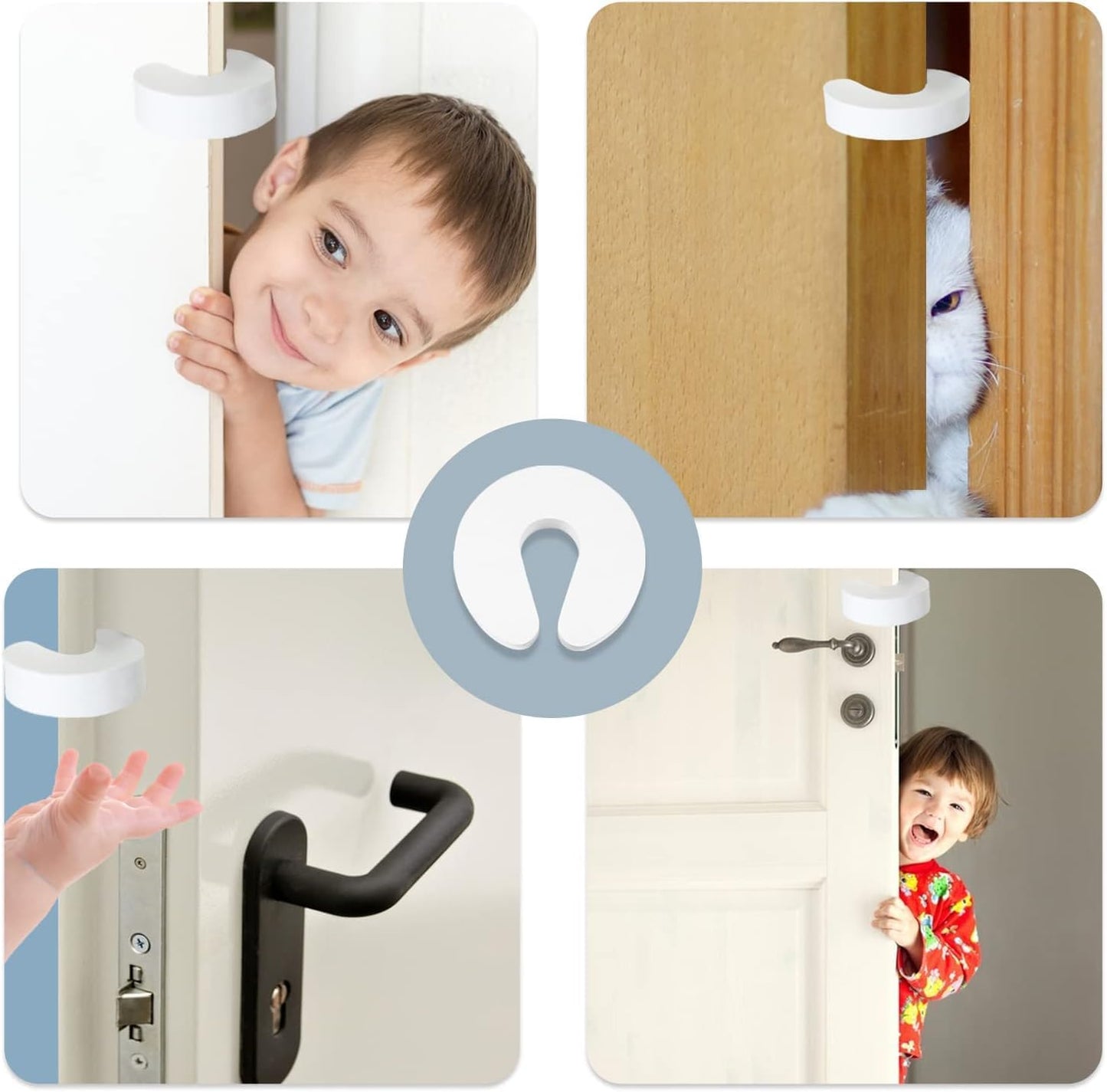 [6-pack -1.5 cm] Door latch safety lock, child door safety lock, baby safe door stopper, protect children's fingers with soft foam protection, prevent finger pinching injuries, child or pet cannot be locked in the room
