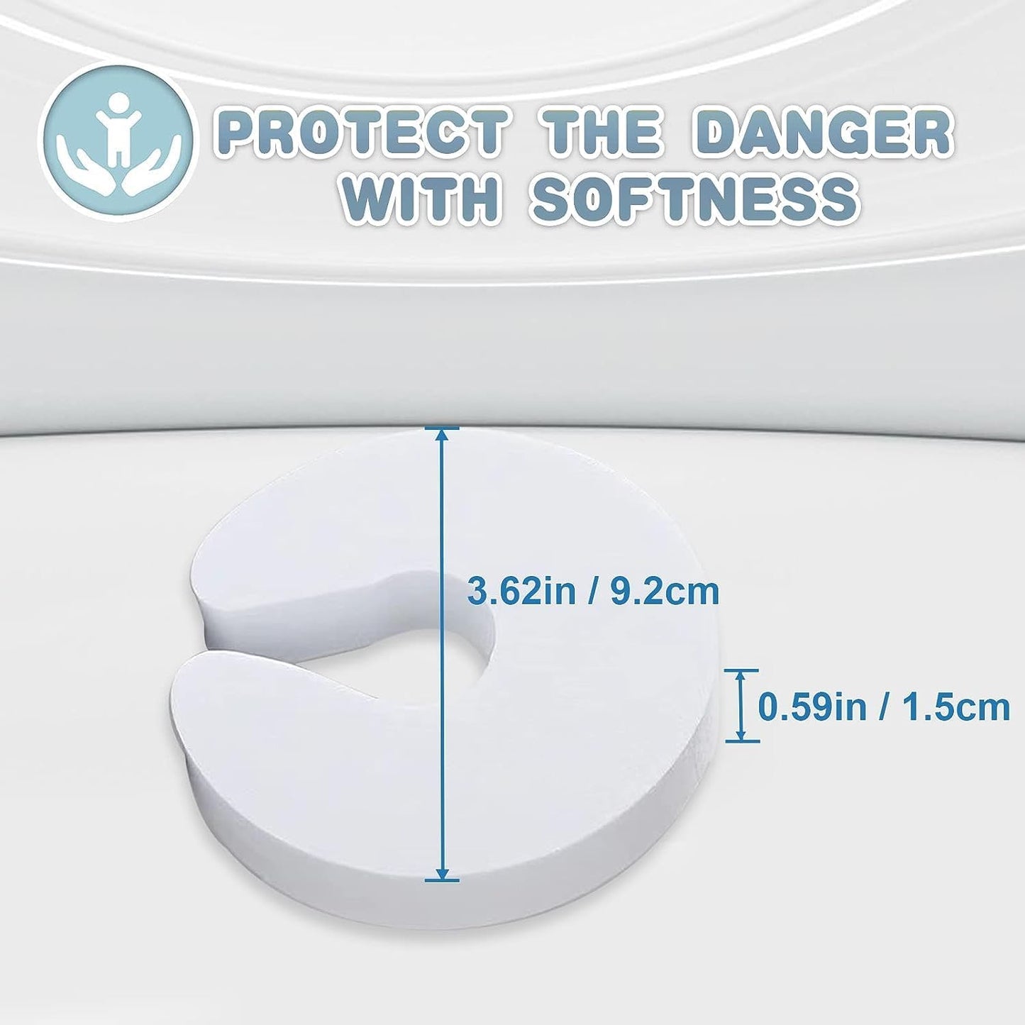[6-pack -1.5 cm] Door latch safety lock, child door safety lock, baby safe door stopper, protect children's fingers with soft foam protection, prevent finger pinching injuries, child or pet cannot be locked in the room