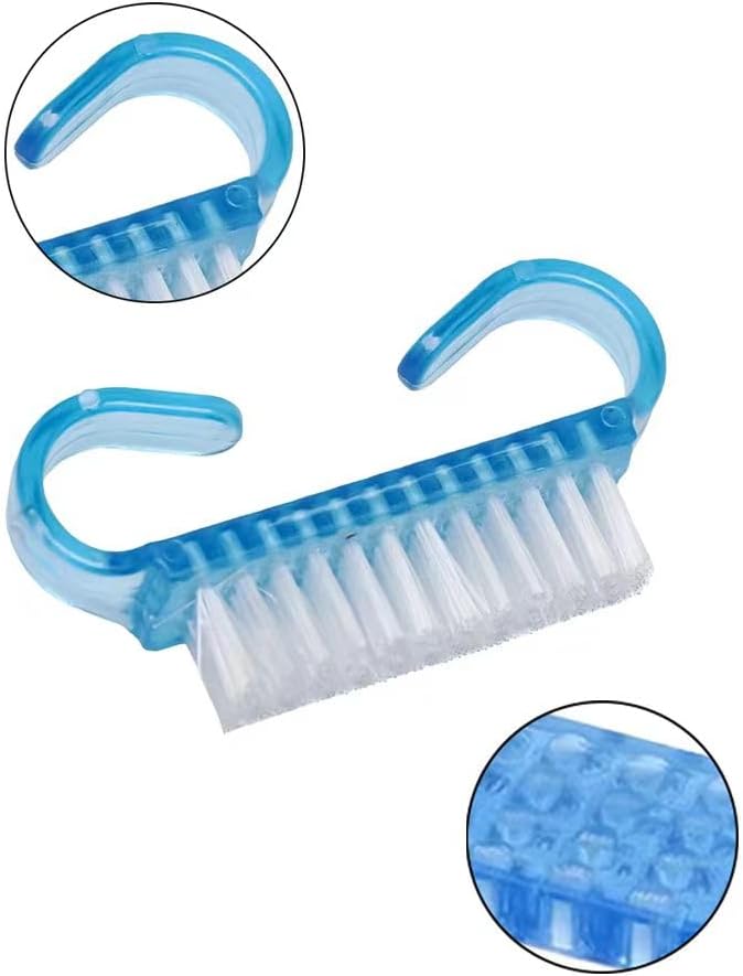 Nagelborstel - 4 pieces Plastic cleaning brush - Handscrub cleaning brush - with plastic handle - for cleaning nails (purple - pink - blue - transparent)
