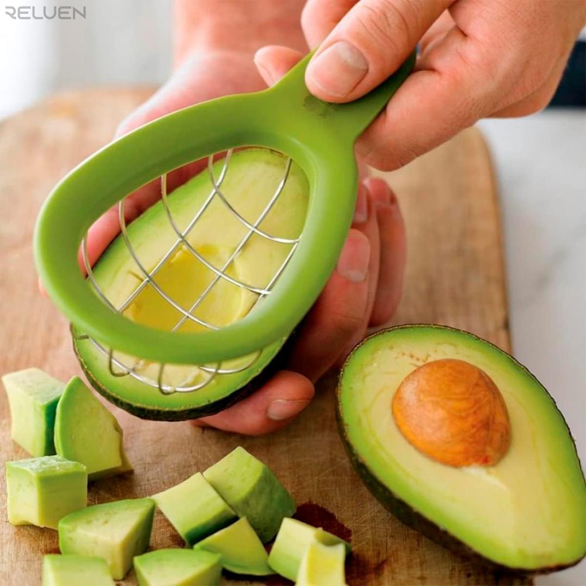 Avocado splitting tool - Stainless steel, dishwasher safe, portable fruit tool - For splitting avocados, kiwis, avocados and similar fruit