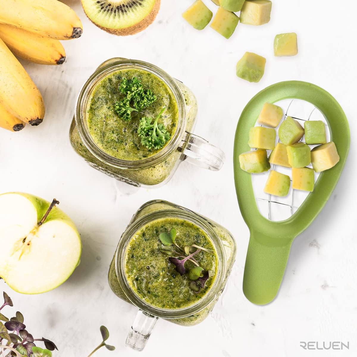 Avocado splitting tool - Stainless steel, dishwasher safe, portable fruit tool - For splitting avocados, kiwis, avocados and similar fruit