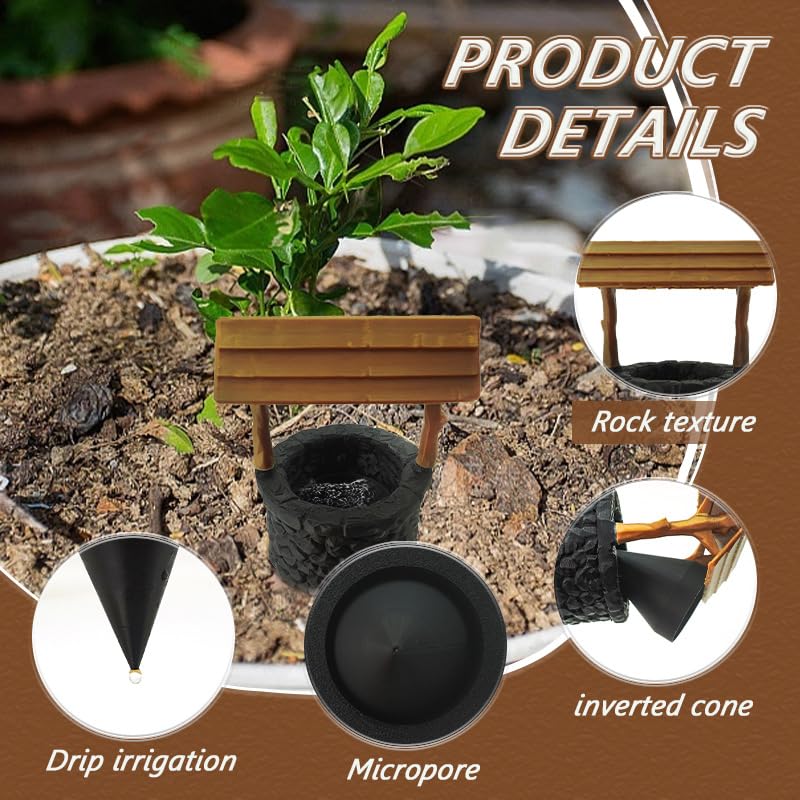Self-watering flower pot insert - Automatic drip irrigation stakes for indoor and outdoor plants - Resort Plant Watering System - Slow watering stakes for potted plants
