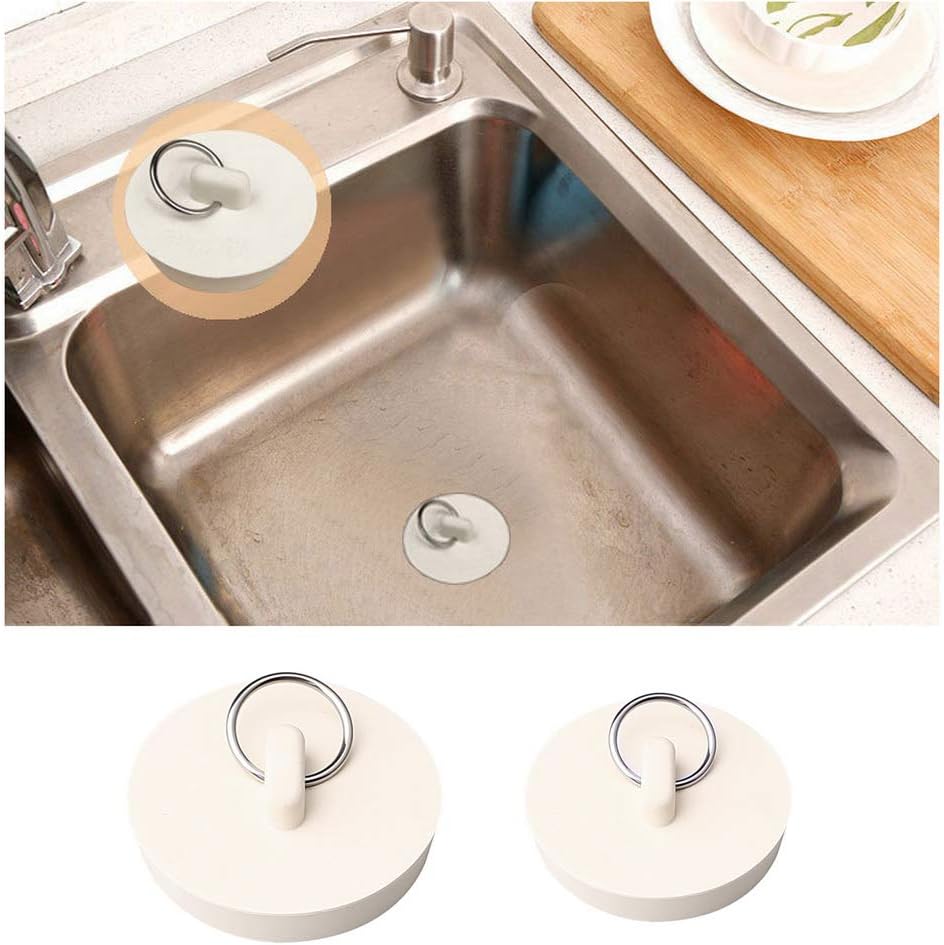 Set of 4 drain stoppers - sink stoppers - rubber drain plugs and kitchen sink stoppers with hanging ring - Suitable for bathtubs and bathrooms (4 sizes)