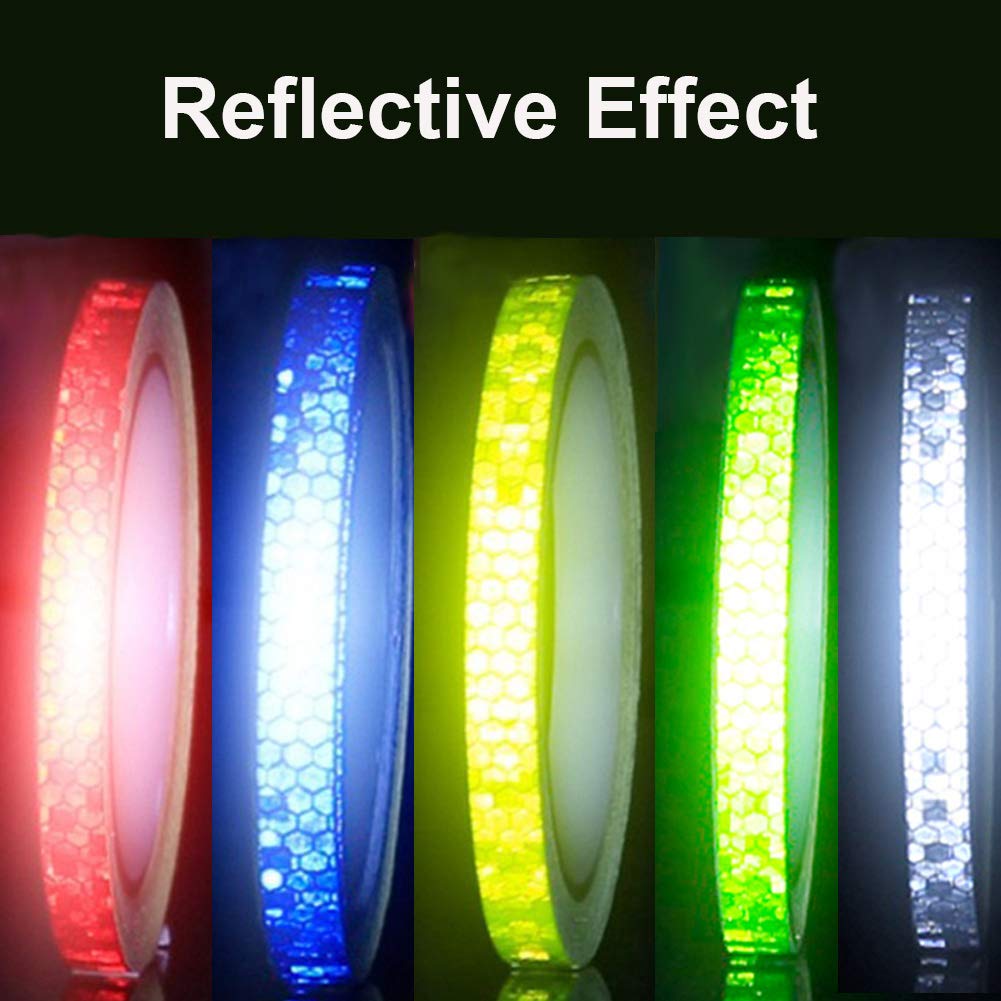 Reflective tape - 5 colours - Night safety - Reflective warning stickers - Waterproof - Outdoor - Reflective tape for bike wheels - Suitable for bikes, trailers and motorcycles