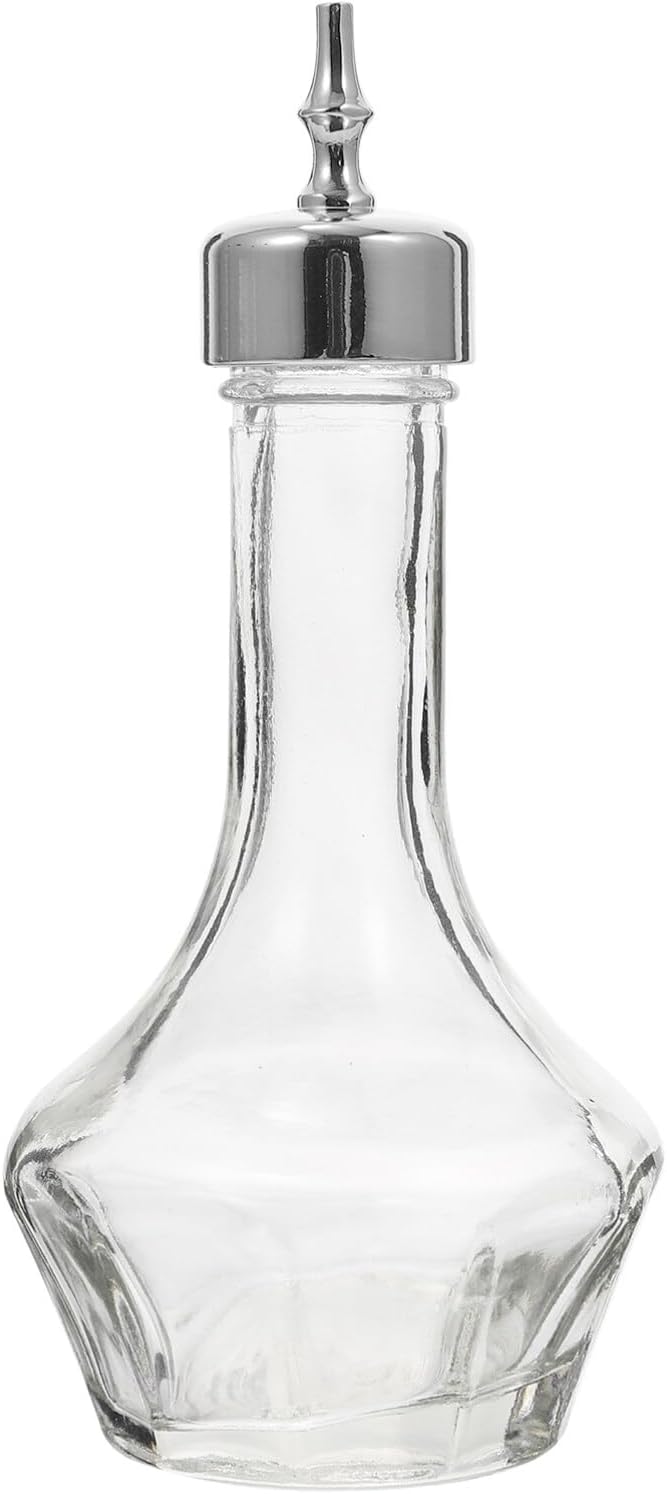 50 ml glass bitter bottle with stopper - Professional cocktail tools, cocktail mixing supplies - for bartenders and home bars - for home bars - Silver