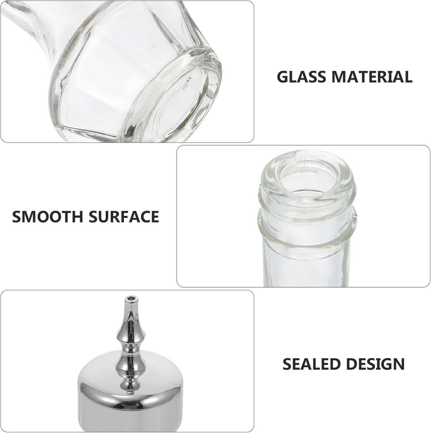 50 ml glass bitter bottle with stopper - Professional cocktail tools, cocktail mixing supplies - for bartenders and home bars - for home bars - Silver