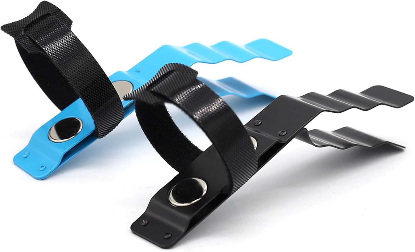Magnetic Golf Cart Clamp - Aluminium Alloy Accessory - Fits Ring Sizes 30-70 - Strong Magnetic Clamp - Suitable for Golf, Barbecue, Fishing and Outdoor Use (2-pack - Black + Blue)