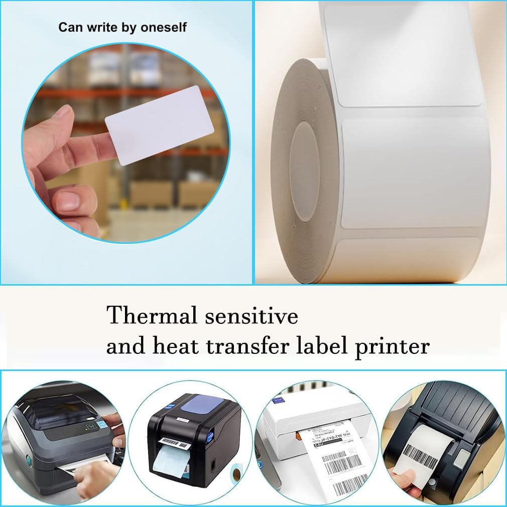 1000 stickers on a roll - food labels - self-adhesive blank labels 60 × 30 mm - white - removable. Suitable for frozen products - kitchens - supermarkets - office supplies - refrigerators - laboratory refrigerators - jam - spices.