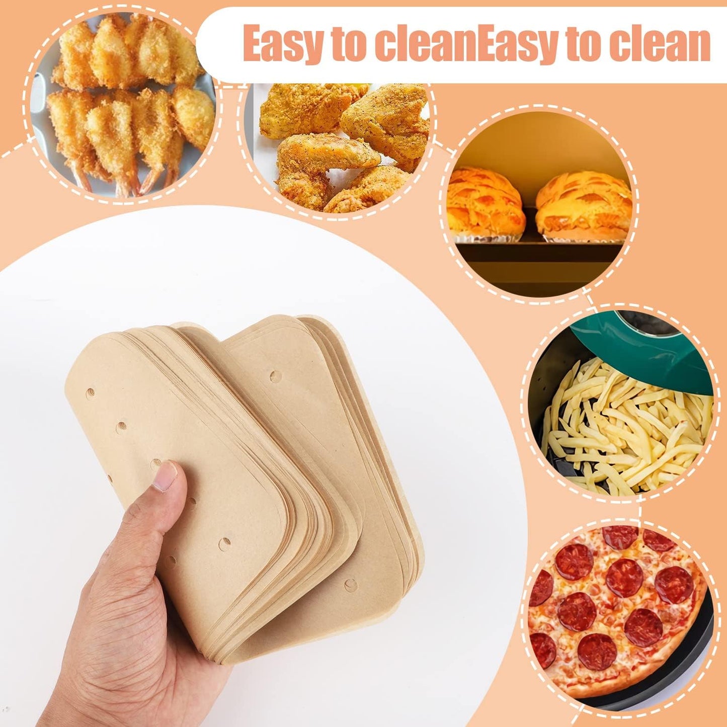 120 pieces Airfryer paper baking forms, Airfryer baking forms compatible with Ninja Foodi Dual Airfryer, non-stick perforated baking paper compatible with Ninja DZ201 DZ401