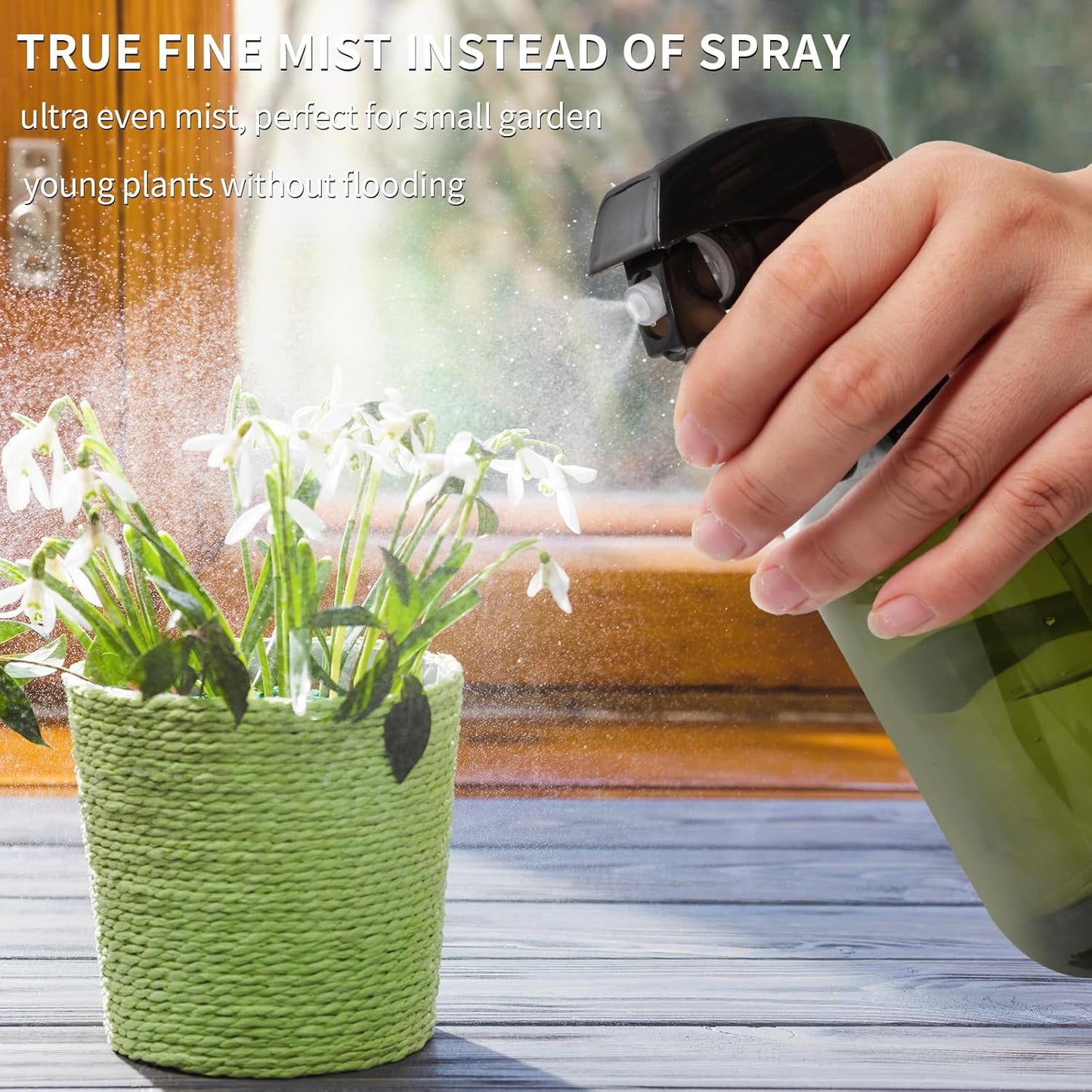 Cleaning spray bottle, hair spray bottle, plant sprayer, durable trigger, refillable, clear plastic, 2x 500ml (3 spray heads) empty garden sprayer, hair sprayer