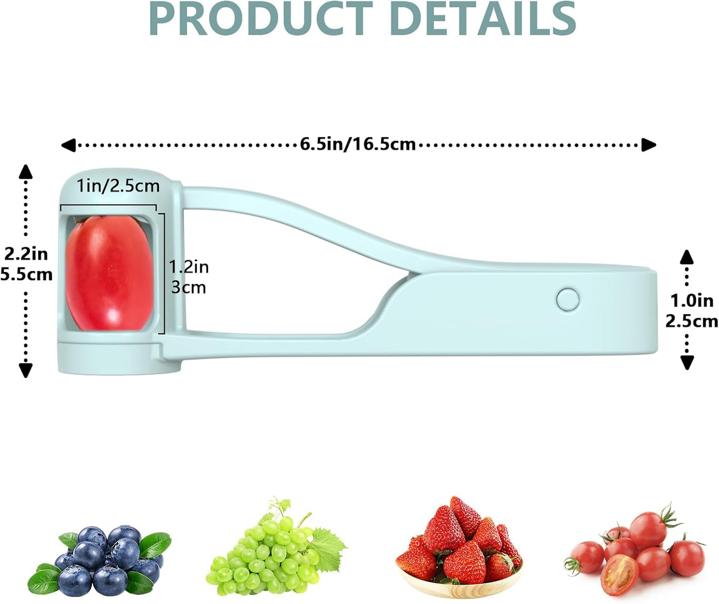 Grape cutter for toddlers - Baby grape cutter - Grape tomato cherry cutter - Can cut into 4 pieces - For vegetable fruit salad - Stainless steel kitchen gadget for quartering grapes
