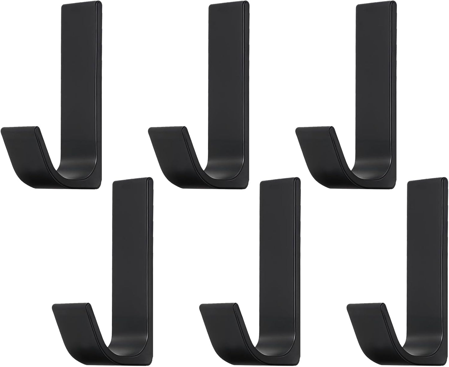 Strong adhesive hooks - 6 pack - suitable for hanging coats, bathrobes, towels and other items. Can also be installed in the shower to hang loofahs, towels, cloths, hats and other things.