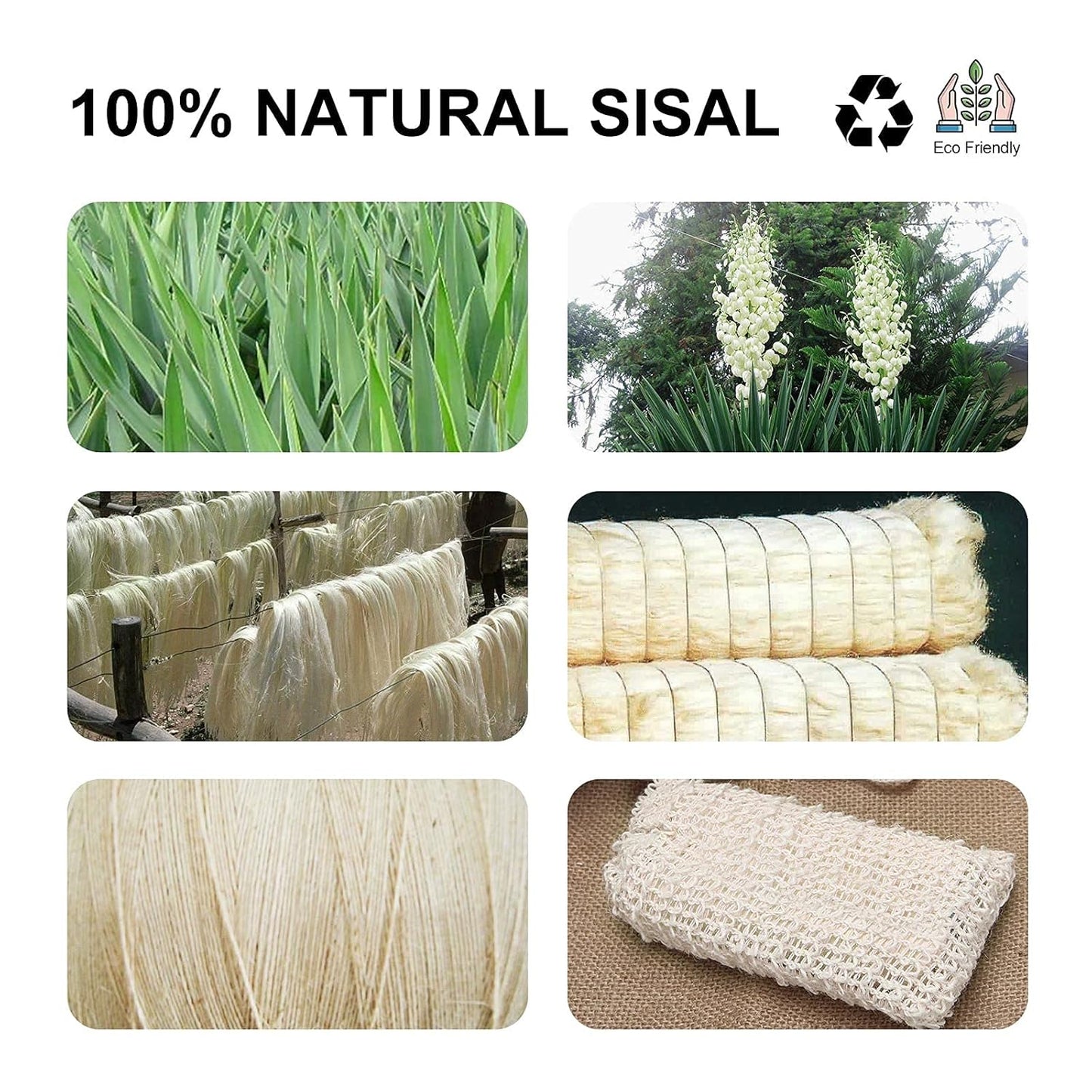 Soap Bags - Natural Sisal - Mesh Bags for Storing Soap - Plastic-Free - Exfoliating - Soap-Lathering - Dry Soap Holder - Shower (4 pieces)