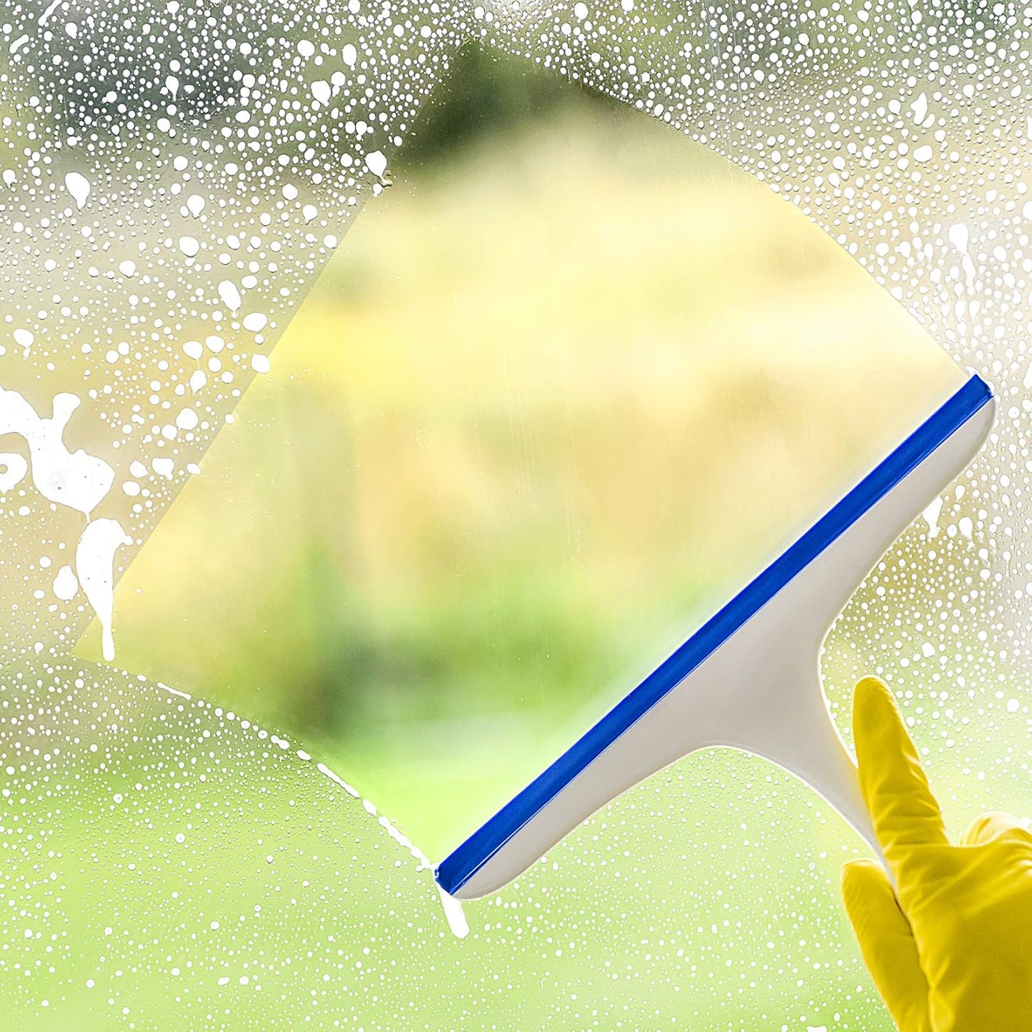 2-Pack Shower Screen Glass Wipers - Suitable for cleaning shower screen glass doors, car windows-windshields-rearview mirrors and tiles - Wiper tool with hooks - Window cleaning Shower Screen Glass Wipers