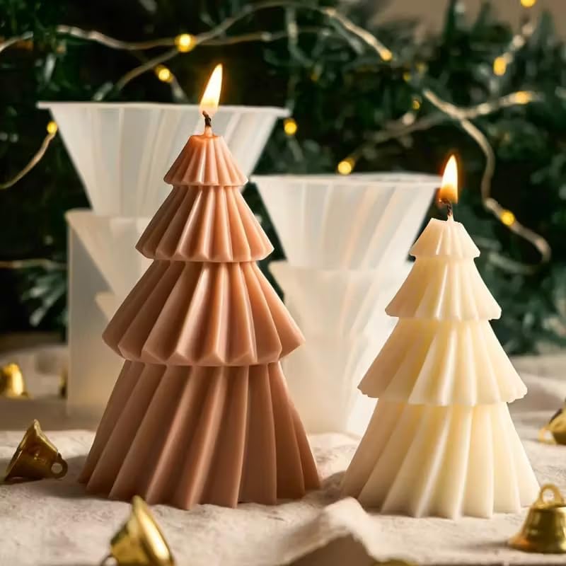 Set of two silicone Christmas tree candle molds - Christmas candle mold - DIY 3D silicone mold - silicone casting mold - suitable for making candles - making handmade soap - DIY crafts - Christmas decoration