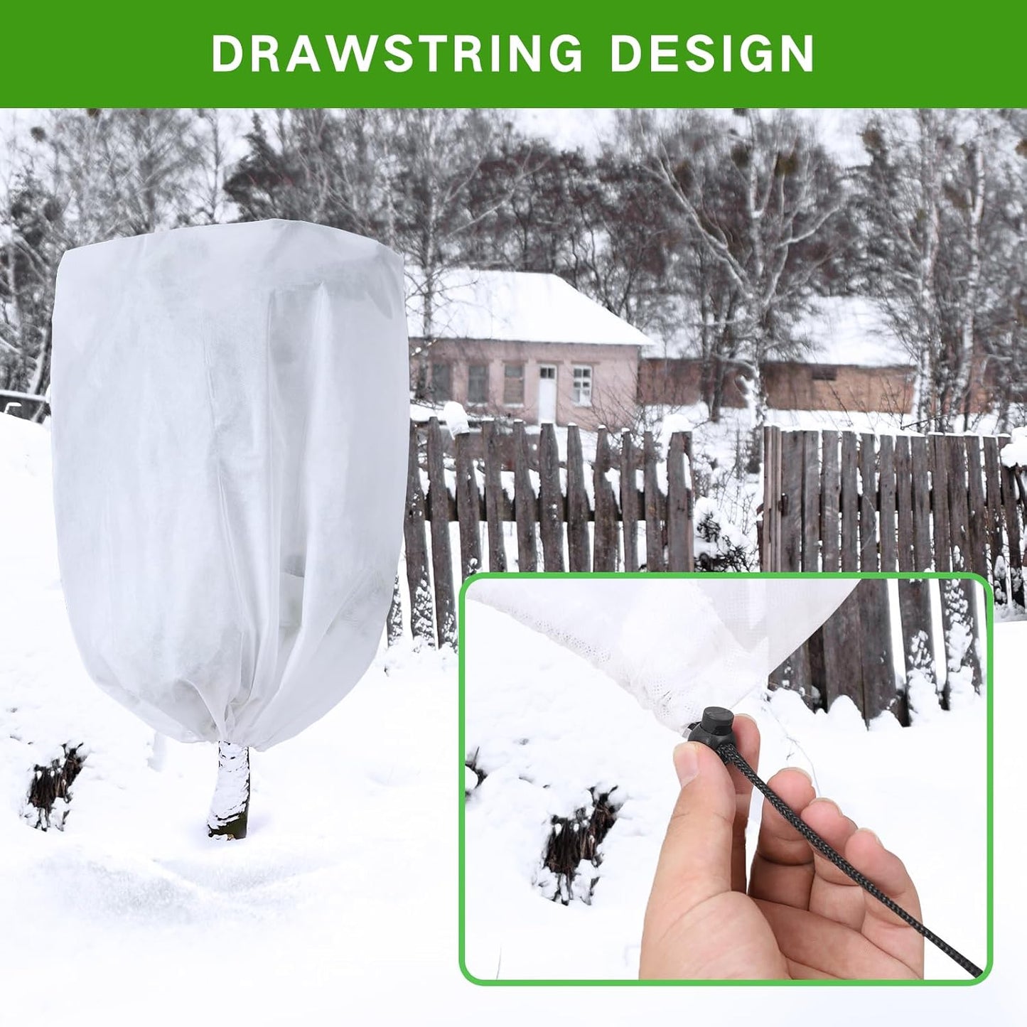 Plant frost protection - cold cover - plant cover - with drawstring and zip - 2-pack - 120 * 180 cm - white - for outdoor plants - shrub pots - plants - winter