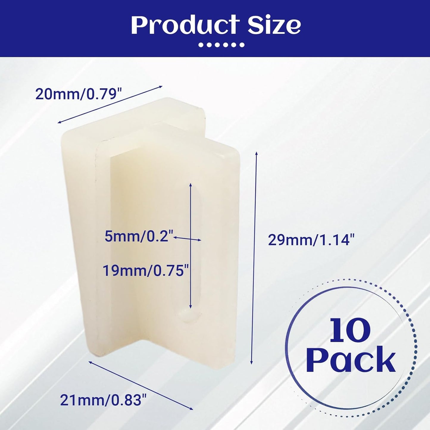 Biaungdo 10 Pack Pocket Door Bottom Guide, White Pocket Door Guide Kits Replacement